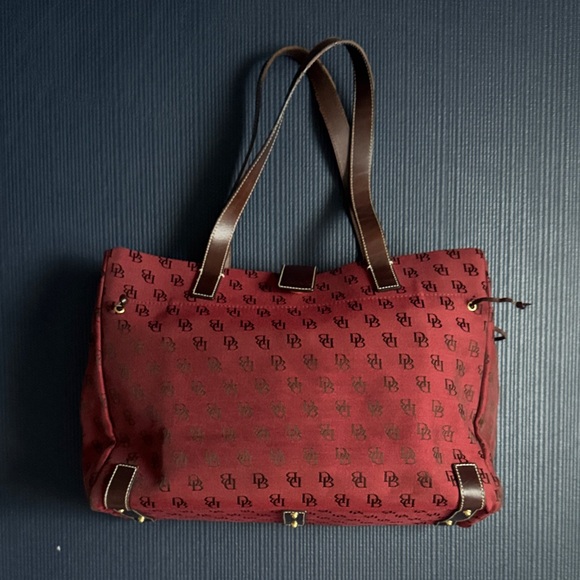 Dooney & Bourke Handbags - Dooney & Bourke Burgundy and Brown Logo Tote